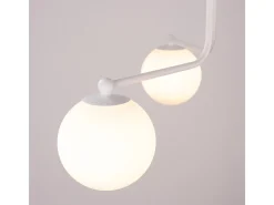 Lámpara de araña Bealy minimalista de acero/vidrio - 3 fuentes luminosas 3000K - L.62 x A.29 cm - blanco