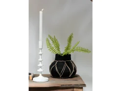 Lámpara de araña de 1 vela de aluminio blanco de 42 cm de altura