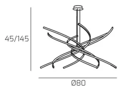 Lámpara de araña LED moderna Tornado, 69 W, 4450 lm, 1163/S80, color blanco
