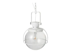 Lámpara de bola suspendida de vidrio y metal blanco 40*180 cm
