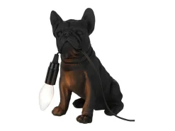 Lámpara de bulldog sintético negro de 25x14x29 cm