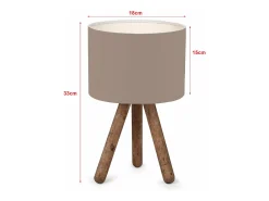 Lámpara de escritorio Preston casquillo E27 33 cm de alto madera natural/arena 03_0007399