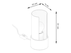 Lámpara de escritorio Torow minimalista de acero - 1 fuentes luminosas 3000K - L.10 x A.21 cm - blanco