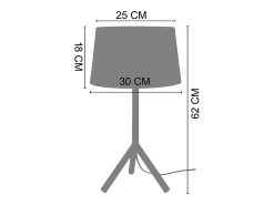 Lámpara de Mesa TOSEL ,madera,natural,A30x D 18xP18cm