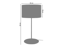 Lámpara de Mesa TOSEL ,metal,Marrón, A58xD30xP 30cm