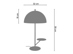 Lámpara de Mesa TOSEL ,metal,Dorado ,A36xD30xP30cm