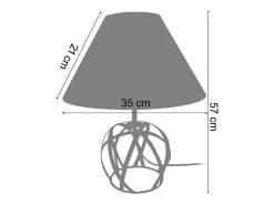Lámpara de Mesa TOSEL ,metal,Negro , A57xD35xP 35cm