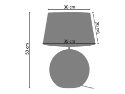 Lámpara de Mesa TOSEL ,vidrio,Negro ,A50xD35x P 35cm
