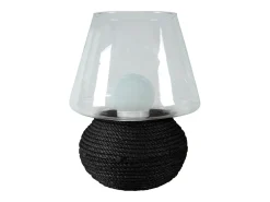 Lámpara de Mesa TOSEL ,vidrio,Negro ,A27xD10xP10cm