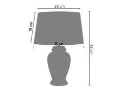 Lámpara de Mesa TOSEL ,vidrio,Blanco ,A42xD30xP30 cm