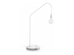 Lámpara de mesa Aubry de mármol y metal blanco
