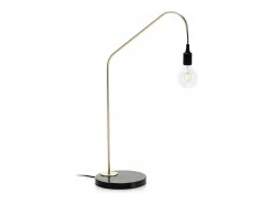 Lámpara de mesa Aubry de mármol negro y metal dorado