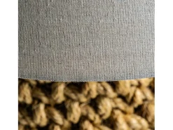 Lámpara de mesa Badig de tela beige y base de cuerda trenzada