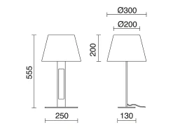 Lámpara de mesa CLASSICAL estilo clásico-Alt. 55,5 cm- interior- acero/tierra- on/off- cable 2M- pantalla Ø30- E27- IP20