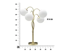Lámpara de mesa con base de metal y esferas de vidrio opaco Glamy 4T