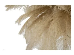 Lámpara de mesa con pantalla de plumas y 2 luces Palm S - Marrón