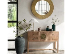 Lámpara de mesa con pantalla plisada