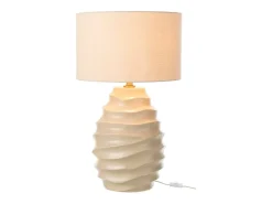 Lámpara de mesa de cerámica beige 40x40x68 cm