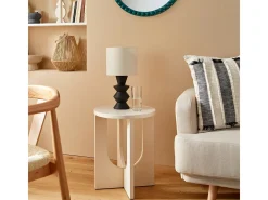 Lámpara de mesa de cerámica negra