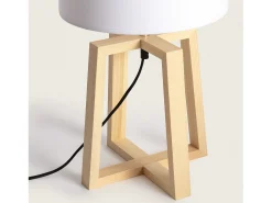 Lámpara de Mesa de Madera Korsade Blanco