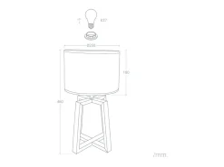 Lámpara de Mesa de Madera Korsade Blanco
