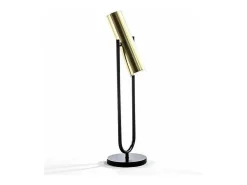 Lámpara de mesa de metal dorado y base negra Egaly Alt. 53 cm