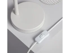Lámpara de Mesa de Metal y Madera Monah Blanco