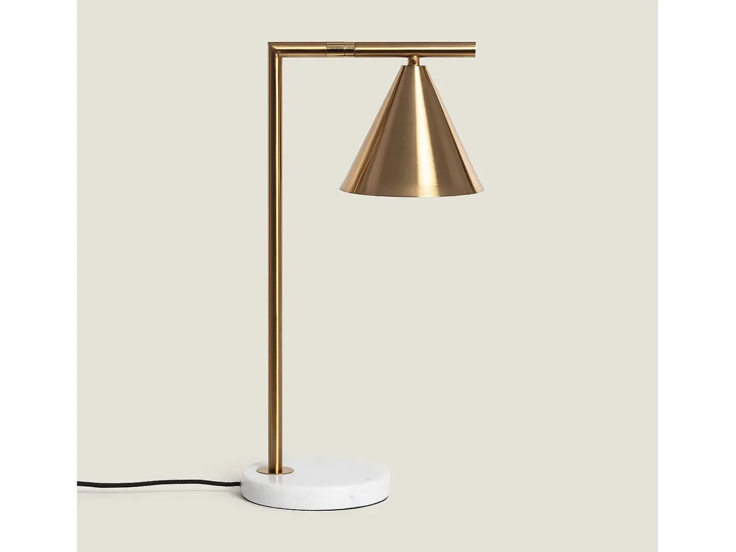 Lámpara de Mesa de Mármol y Metal Tinos Dorado