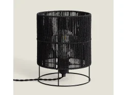 Lámpara de Mesa de Papel Trenzado Khalo Negro