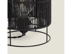 Lámpara de Mesa de Papel Trenzado Khalo Negro