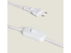 Lámpara de Mesa de Tela y Madera Jedali Blanco