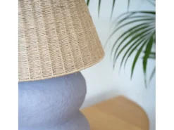 Lámpara de mesa de yute y papel morado - Ida