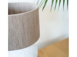 Lámpara de mesa de yute y papel blanco - Nina