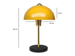 Lámpara de mesa diseño moderno en forma de seta negra 49cm de metal y madera