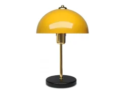 Lámpara de mesa diseño moderno en forma de seta negra 49cm de metal y madera