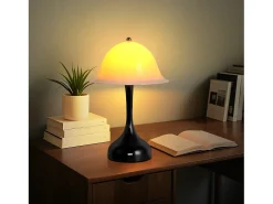 Lámpara de mesa inalámbrica Nettlife: lámpara de noche LED negra con control táctil, regulable, recargable por USB, diseño moderno para sala de estar y dormitorio.