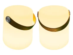 Lámpara de mesa LED con correa de imitación VELA