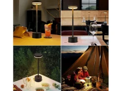 Lámpara de mesa LED inalámbrica Nettlife, regulable de 3000k a 6500k, con puerto USB-C, táctil, color negro