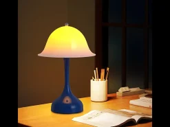 Lámpara de mesa LED inalámbrica Nettlife: lámpara de noche táctil regulable, 3 temperaturas de color, recargable por USB, diseño moderno