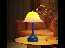 Lámpara de mesa LED inalámbrica Nettlife: lámpara de noche táctil regulable, 3 temperaturas de color, recargable por USB, diseño moderno