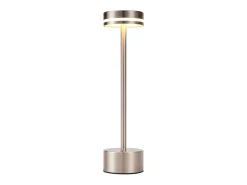 Lámpara de mesa LED inalámbrica Nettlife, funciona con pilas, regulable, recargable por USB-C, táctil dorada, para escritorio (plateada, paquete de 2)
