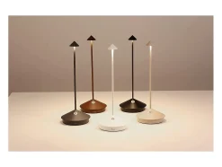 Lámpara de mesa LED inalámbrica recargable y regulable Pina Pro Gold Leaf color azafrán