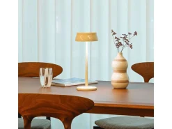 Lámpara de mesa LED inteligente Zafferano Sister Light con Wi-Fi, color marfil, recargable y regulable - 2200-2700-3000-4000K, 3,2 W, 33 cm de alto