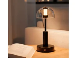 Lámpara de Mesa LED Metal Portátil con Batería USB Recargable Luliu Ludza Negro