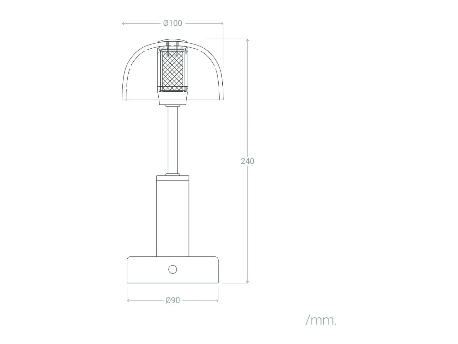Lámpara de Mesa LED Metal Portátil con Batería USB Recargable Luliu Ludza Negro
