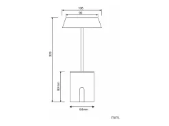 Lámpara de Mesa LED Metal Inalámbrica para Exterior Ula Negro
