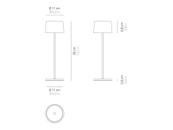 Lámpara de mesa LED Olivia Pro Copper Leaf recargable y regulable