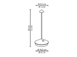 Lámpara de mesa LED Pina Pro Sand, recargable y regulable, inalámbrica, color Azafrán, 2200-2700-3000K, IP54, 12 horas de autonomía