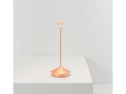 Lámpara de mesa LED Pina Pro, hoja de cobre, recargable y regulable, inalámbrica, color azafrán (2200-2700-3000 K)