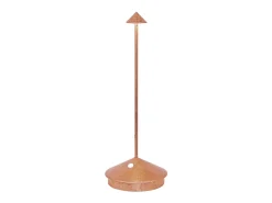 Lámpara de mesa LED Pina Pro, color cobre, recargable, regulable, inalámbrica, color azafrán